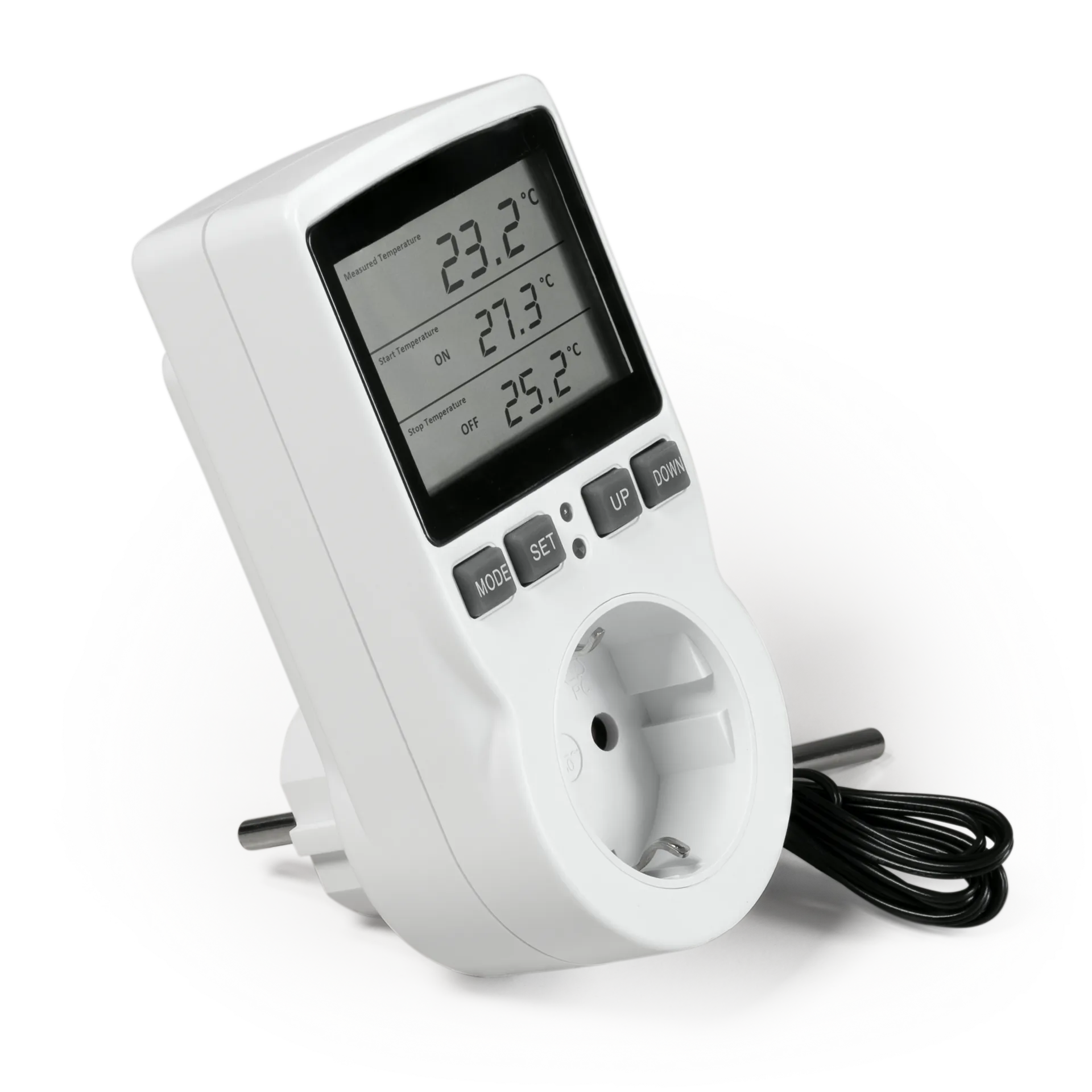 Digitales Steckdosen-Thermostat McPower “TCU-441“ -40-120°C, Kabel + Außenfühler Digitales Steckdosen-Thermostat McPower “TCU-441“ -40-120°C, Kabel + Außenfühler