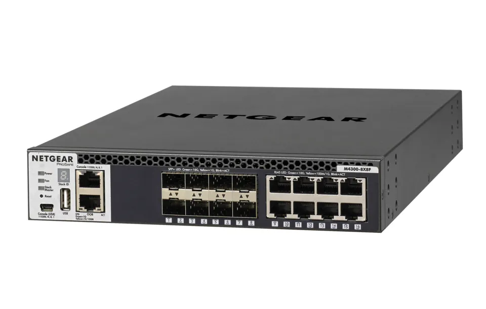 NETGEAR M4300-8X8F Managed L3 10G Ethernet (100/1000/10000) 1U Schwarz – Bild 2