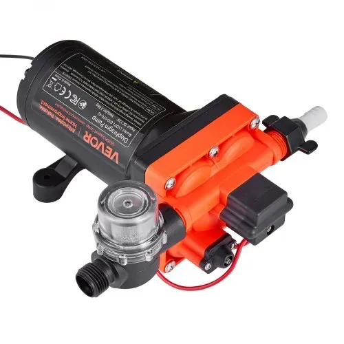 VEVOR Membranpumpe, 12 V DC, 18,9 L/min, selbstansaugende 4-Kammer-Membranwasserpumpe mit automatischem Druckschalter, 4,8 bar Druck, für Wohnmobil, Wohnwagen, Schiff, Yacht, Autowäsche – Bild 8