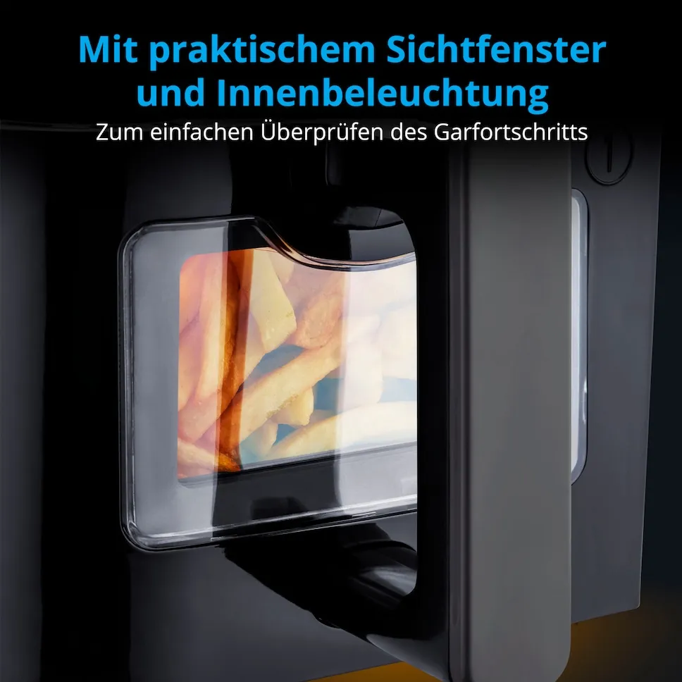 MEDION LIFE P20 XXL Twin DoppelzonenHeißluftfritteuse MD 11760, 2 separate Garzonen, 9 Automatikprogramme, 8,7 L Gesamt-Nutzinhalt, 2.600 Watt, Temperatur einstellbar bis 200 °C – Bild 6