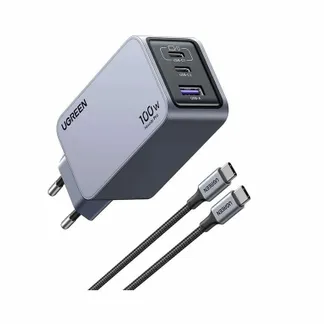 Ugreen Nexode Pro EU 3-Port GaN PD Fast Charger With USB-C Cable Universal Schwarz, Grau AC Schnellladung Drinnen Ugreen Nexode Pro EU 3-Port GaN PD Fast Charger With USB-C Cable Universal Schwarz, Grau AC Schnellladung Drinnen