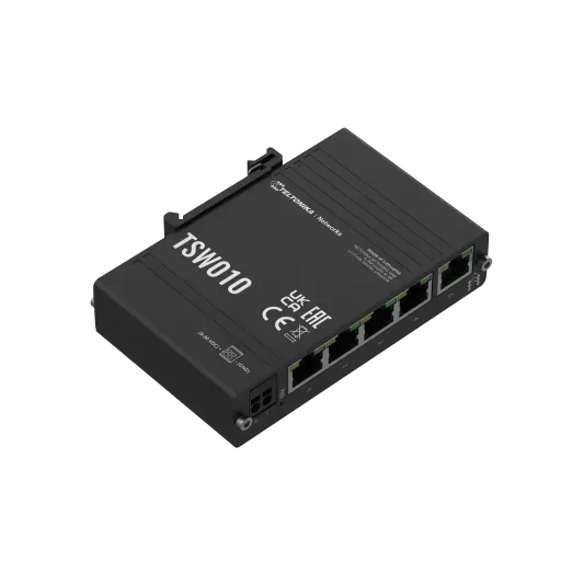 Teltonika · Switch · TSW010 · 5 Port 10/100 Industrial unmanaged Switch Teltonika · Switch · TSW010 · 5 Port 10/100 Industrial unmanaged Switch