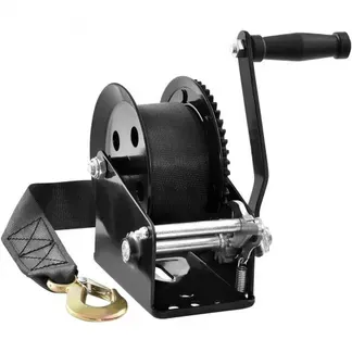 VEVOR Seilwinde 725,7kg Handseilwinde 224x151x177mm Bootswinde 2-Wege-Ratsche/1-Gang Handwinde mit ca. 10m Polyesterband Gurtwinde mit ergonomischen Griff Handseilzug Winde für Fahrzeuge und Boote VEVOR Seilwinde 725,7kg Handseilwinde 224x151x177mm Bootswinde 2-Wege-Ratsche/1-Gang Handwinde mit ca. 10m Polyesterband Gurtwinde mit ergonomischen Griff Handseilzug Winde für Fahrzeuge und Boote