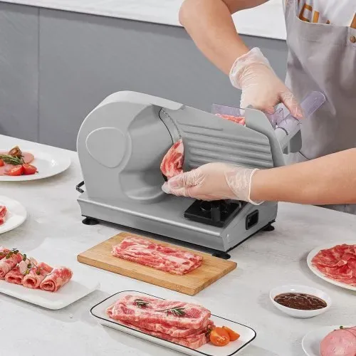 VEVOR Heimgebrauch Fleisch Allesschneider 180 W, 80–120 U/min Elektrische Aufschnittmaschine Lebensmittelschneider mit SUS420 Klingen, 0–15 mm Einstellbare Dicke für Fleisch, Käse usw. – Bild 7