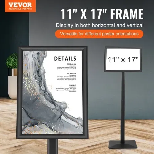 VEVOR Informationsständer mit Metallsockel 420 x 297 mm Infoständer Verstellbarer Blickwinkel per Drehknopf Posterständer, Robuster Bodenstehender Schilderhalter Aufsteller für Displays, Werbung VEVOR Informationsständer mit Metallsockel 420 x 297 mm Infoständer Verstellbarer Blickwinkel per Drehknopf Posterständer, Robuster Bodenstehender Schilderhalter Aufsteller für Displays, Werbung