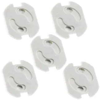 Einsteckschutz für Steckdosen, Weiß mit Drehmechanik, 5er-Set Einsteckschutz für Steckdosen, Weiß mit Drehmechanik, 5er-Set