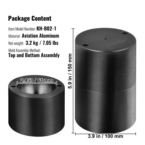 VEVOR Eiswürfelbereiter Eiswürfelformen Satz 60 mm, Eiswürfelform Eiskugelform mit Eiszange & Tropfschale, Alu Schwarze Strapazierfähige Eiswürfelformen Eiswürfelbehälter Whisky Americano, Saft – Bild 6