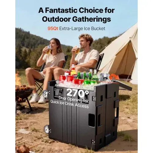 VEVOR Isolierter Speisenbehälterträger Warmhaltebox für Gastronomie 90 L, Speisenbehälter mit Schnalle, rollbarer Speisenbehälterträger, Lebensmitteltransportbox für Restaurant Kantine schwraz – Bild 5