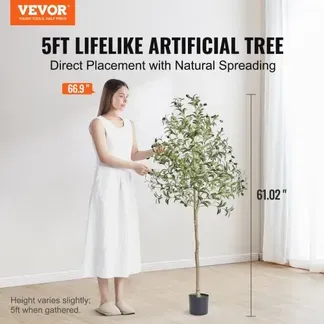 VEVOR Olivenbaum Künstlich 60x60x155cm Kunstpflanze PE Künstliche Pflanzen Fake Plastikpflanzen im Topf Kunstblume Geruchslos wasserdicht Ideal zur Dekoration von Schlafzimmer Arbeitszimmer Wohnzimmer VEVOR Olivenbaum Künstlich 60x60x155cm Kunstpflanze PE Künstliche Pflanzen Fake Plastikpflanzen im Topf Kunstblume Geruchslos wasserdicht Ideal zur Dekoration von Schlafzimmer Arbeitszimmer Wohnzimmer