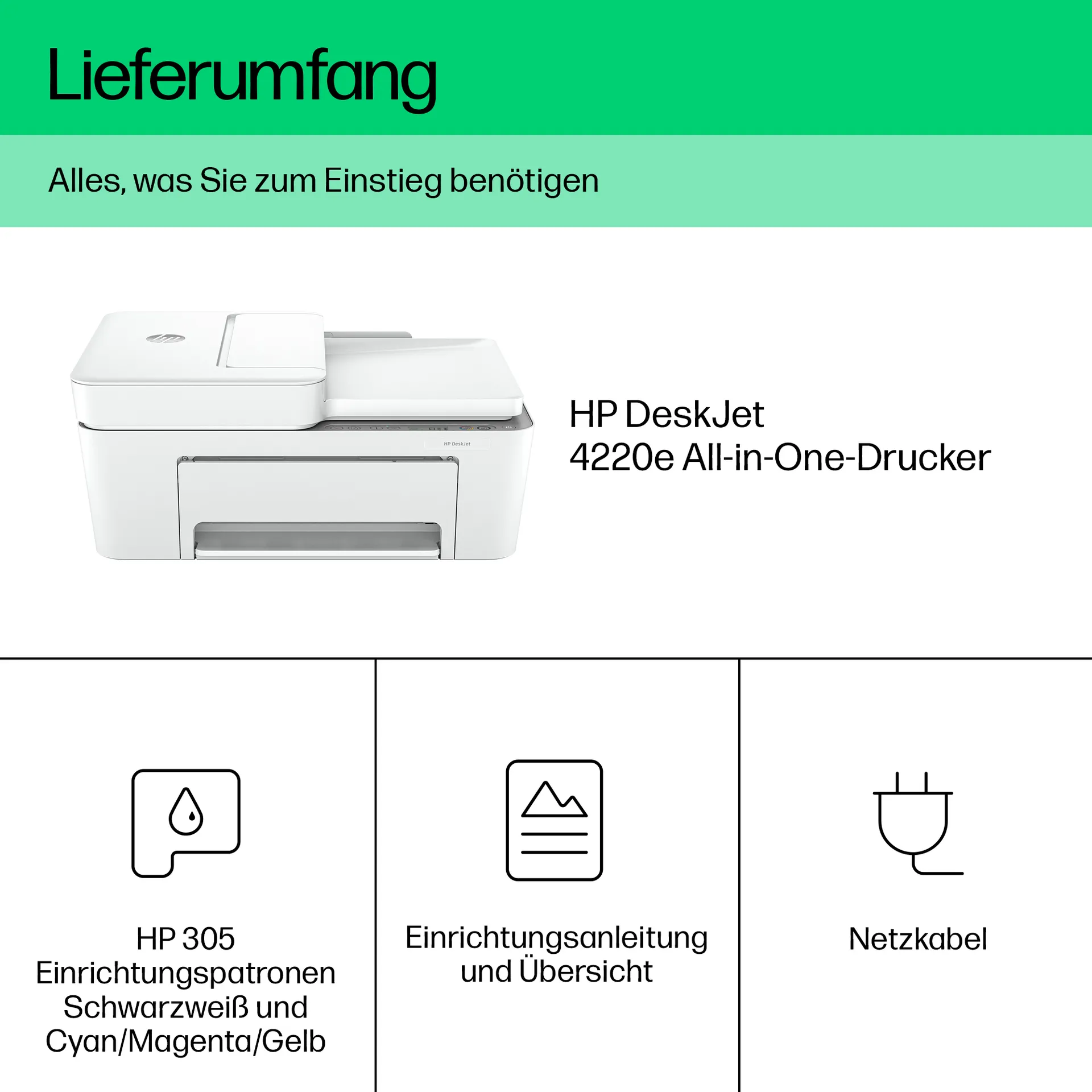 HP DeskJet 4220e Wireless All-in-One Farbe Drucker, Instant Ink; Kopierer, Scanner – Bild 4