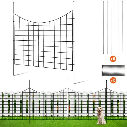 VEVOR 5er-Set Dekorativer Gartenzaun 75x93cm Metallzaun aus Kohlenstoffstahl Steckzaun 6,38cm Spike-Abstand Hundezaun Gitterzaun Beetzaun Zaun Metall Zaunelementen inkl. Befestigungsmaterial VEVOR 5er-Set Dekorativer Gartenzaun 75x93cm Metallzaun aus Kohlenstoffstahl Steckzaun 6,38cm Spike-Abstand Hundezaun Gitterzaun Beetzaun Zaun Metall Zaunelementen inkl. Befestigungsmaterial