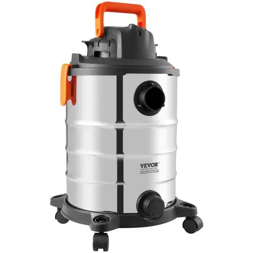 VEVOR Nass-/Trockensauger, 30 l, 6 PS, Edelstahl-Staubsauger mit effizienter Saug- und Gebläseleistung, Düse, Rollen, tragbarer Werkstattsauger mit Aufsätzen, für Teppiche, Schmutz, Tierhaare, Silber+Schwarz – Bild 8