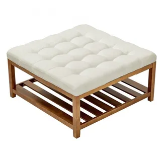 VEVOR quadratischer Couchtisch (875 x 875 x 445 mm) mit Ablagefläche aus Massivholz, massiv gepolsterte Ottomane mit Fußstütze aus Leinen für Schlafzimmer Wohnzimmer, 181,44 kg, Cremeweiß VEVOR quadratischer Couchtisch (875 x 875 x 445 mm) mit Ablagefläche aus Massivholz, massiv gepolsterte Ottomane mit Fußstütze aus Leinen für Schlafzimmer Wohnzimmer, 181,44 kg, Cremeweiß
