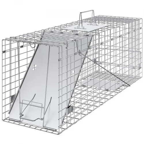 VEVOR Waschbärfalle Katzenfalle Marderfalle Wetterfeste robuste Lebendfalle Falle 2 Eingänge Tierfalle 785×254×305mm Lebend Kaninchenfalle Katzenfalle Drahtfalle für Marder Katze Waschbär – Bild 9