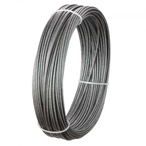 VEVOR Edelstahldrahtseil φ2 mm 35,1 m Länge, Drahtseil aus Edelstahl 304 mit einer Bruchlast von 2 kN, Stahldraht 7x7 Litzen, Geländerseil für Terrassengeländer, Gartenspaliere, Lichtketten – Bild 9