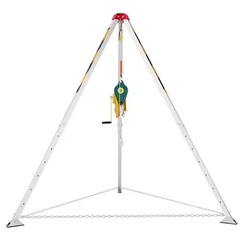 VEVOR Dreibein-Set für beengte Räume, Rettungsdreibein mit Hebevorrichtung, 1179 kg Winde, Rettungssystem, 30 m Kabel, Rettungsstativ mit Absturzsicherung, 1,6–2,45 m Arbeitshöhe – Bild 9