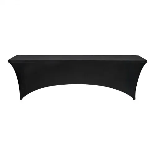 VEVOR 6 x Stretch Spandex Tischdecke Tischwäsche (rechteckig) geeignet für 244 cm Tische, waschbarer knitterfreier Tischdeckenschutz, Tischtuch für Partys Hochzeiten Bankette Festivals, Schwarz – Bild 9