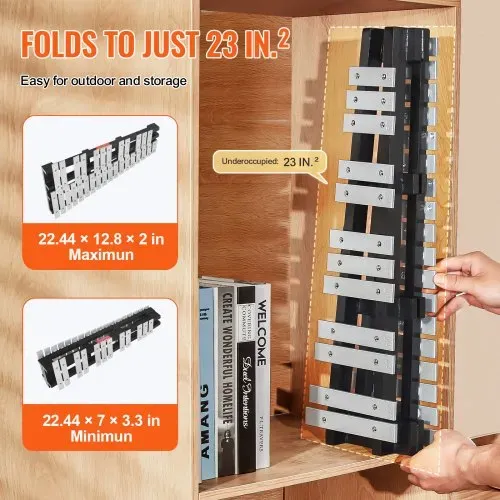 VEVOR Glockenspiel-Xylophon-Set mit 30 Tönen, Schlaginstrument mit Schlägeln, Trommelstöcken und Tragetasche, professionelles Glockenspiel-Xylophon-Schlaginstrumentenset für Schüler und Erwachsene – Bild 4