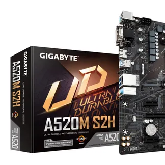 GIGABYTE A520M S2H Mainboard – Unterstützt AMD Ryzen 5000 Serie AM4 CPUs, 4+3 Phasen reines digitales VRM, bis zu 5100MHz DDR4 (OC), PCIe 3.0 x4 M.2, GbE LAN, USB 3.2 Gen 1 GIGABYTE A520M S2H Mainboard – Unterstützt AMD Ryzen 5000 Serie AM4 CPUs, 4+3 Phasen reines digitales VRM, bis zu 5100MHz DDR4 (OC), PCIe 3.0 x4 M.2, GbE LAN, USB 3.2 Gen 1