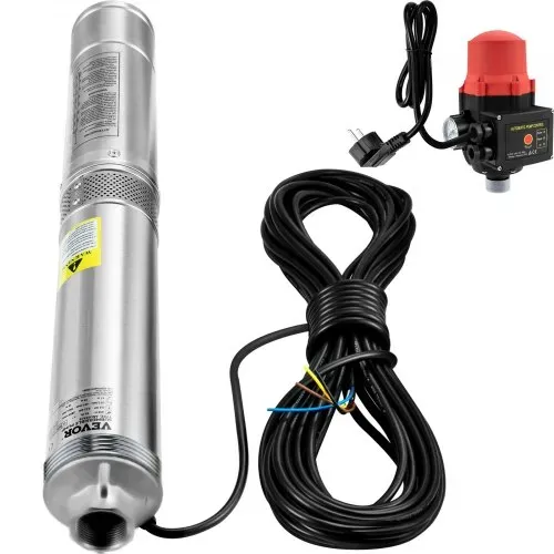 VEVOR 76 mm Tiefbrunnenpumpe 550 W Brunnenpumpe max. Durchfluss 50 L/min Tauchpumpe max. Förderhöhe 89 m Tauchwasserpumpe sandbeständig < 5% max. Drehzahl – Bild 8