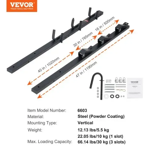 VEVOR Rasentrimmer-Halterung Unkrautfresser Gestell Vertikal Max. Ladekapazität 30 kg (3 Steckplätze) / 10 kg (1 Steckplatz) Rasentrimmer Trimmerständer für Ihre Garten-, Landschaftsbaubedürfnisse – Bild 6