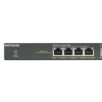 NETGEAR GS308PP Unmanaged Gigabit Ethernet (10/100/1000) Power over Ethernet (PoE) Schwarz NETGEAR GS308PP Unmanaged Gigabit Ethernet (10/100/1000) Power over Ethernet (PoE) Schwarz