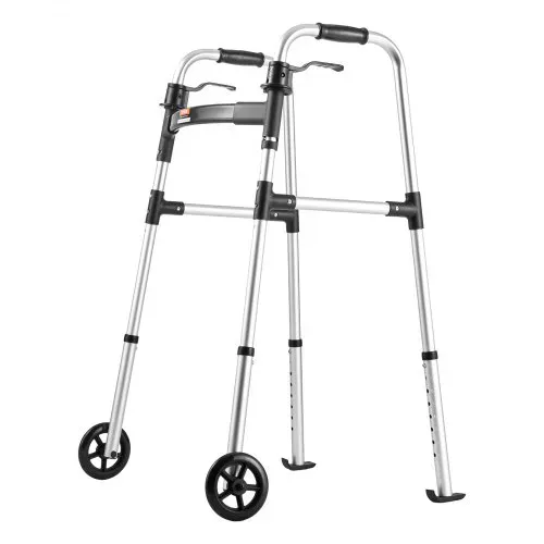 VEVOR Gehgestell 158 kg, Gehilfe mit Rädern & 8-fach verstellbarer Höhe, Gehrahmen aus leichtem Aluminium, Rollator mit Vorderrädern für Senioren & Erwachsene, Gehbock 605x385x755-955 mm – Bild 8
