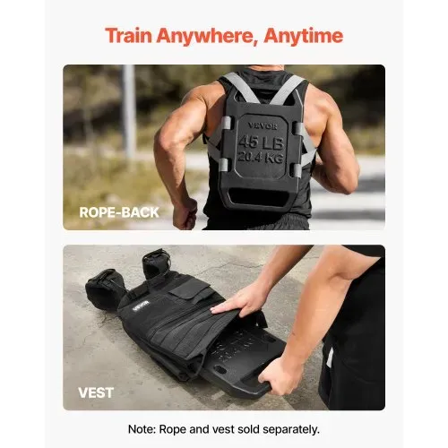 VEVOR Rucksackgewichte Gusseisen, 20,4 kg Einzelgewicht, Gewichtsscheibe für Rucking, Ausdauertraining und Kraftaufbau, mit Seitlichen Grifföffnungen, Rutschfester Oberfläche und Abgerundeten Kanten – Bild 4