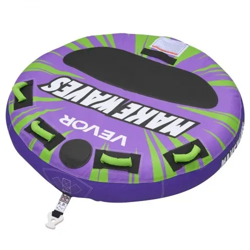 VEVOR Towable Tube für Boote, Wassersport-Schleppreifen für 2 Personen, bis 154 kg Tragfähigkeit, mit Antirutschpolstern, Nylonhülle, Gepolsterten Griffen und Sicherheitsventil, für Seen, Flüsse, Lila – Bild 9