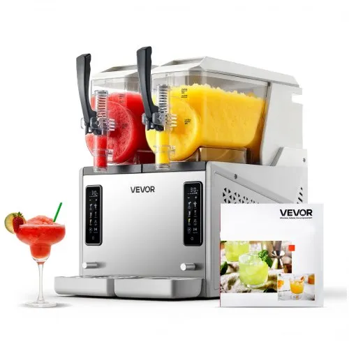 VEVOR Slush Maschine 2 x 3 L, Slusheis Eisbereiter 450 W (kein Eis nötig), Elektrische Margarita-Maschine mit Selbstreinigungsfunktion, Geeignet für Frozen Margaritas Frappés Milchshakes Shakes VEVOR Slush Maschine 2 x 3 L, Slusheis Eisbereiter 450 W (kein Eis nötig), Elektrische Margarita-Maschine mit Selbstreinigungsfunktion, Geeignet für Frozen Margaritas Frappés Milchshakes Shakes