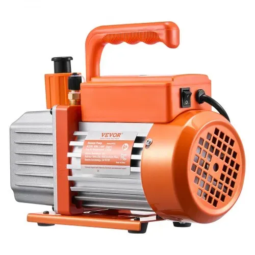 VEVOR 3,5 CFM AC-Vakuumpumpe & Manometer-Set, einstufige Drehschieber-HVAC-Luftvakuumpumpe, A/C-Kältemittelverteiler-Manometer-Kit, für Kältemittel R134a, R12, R22, R502a, R410A, R404, R407C – Bild 10