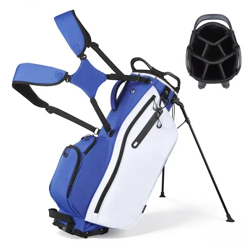 VEVOR Golfbag mit 7-Facher Einteilung, Golftasche mit Standfüßen Doppelschultergurt Durchgehenden Trennfächern Regenhaube Stautaschen, Caddybag aus Polyester für Herren Damen Golf Cartbag VEVOR Golfbag mit 7-Facher Einteilung, Golftasche mit Standfüßen Doppelschultergurt Durchgehenden Trennfächern Regenhaube Stautaschen, Caddybag aus Polyester für Herren Damen Golf Cartbag