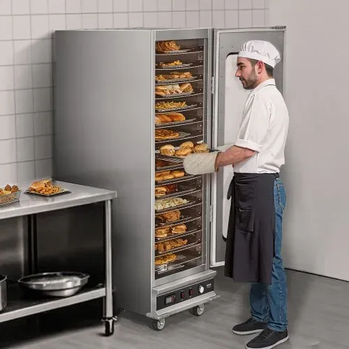 VEVOR Hot Box Speisenwärmer Imbisswärmer mit 16 Ebenen & Wasserschale & Glas-Einzeltür & verstellbaren Ablagen, Speisewärmerschrank aus Edelstahl, ideal zur Aufbewahrung von Pizza Hühnchen – Bild 7