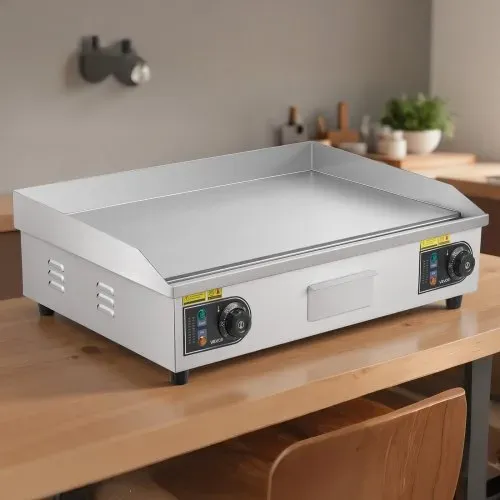 VEVOR Gewerbliche Elektrische Grillplatte 4400 W, Tischgrillplatte 725x400 mm Grillfläche, 50–300 °C Elektrogrill mit 2 Spateln & 2 Bürsten & 4 Fußpolstern, für Steaks Pfannkuchen Pizza, Ohne Stecker – Bild 7