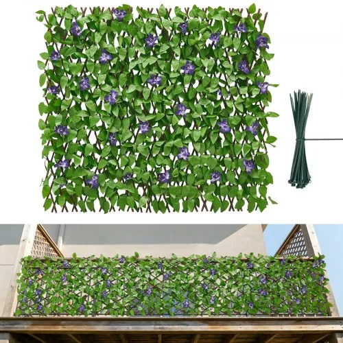 VEVOR Künstliche Hecke 64,9×310 cm 2-tlg. Set, Pflanzenwand, Ausziehbarer Sichtschutz, Sichtschutzzaun, Heckenzaun, Kunstpflanzen Balkonverkleidung für Hochzeiten, Außengärten, Hinterhöfe VEVOR Künstliche Hecke 64,9×310 cm 2-tlg. Set, Pflanzenwand, Ausziehbarer Sichtschutz, Sichtschutzzaun, Heckenzaun, Kunstpflanzen Balkonverkleidung für Hochzeiten, Außengärten, Hinterhöfe