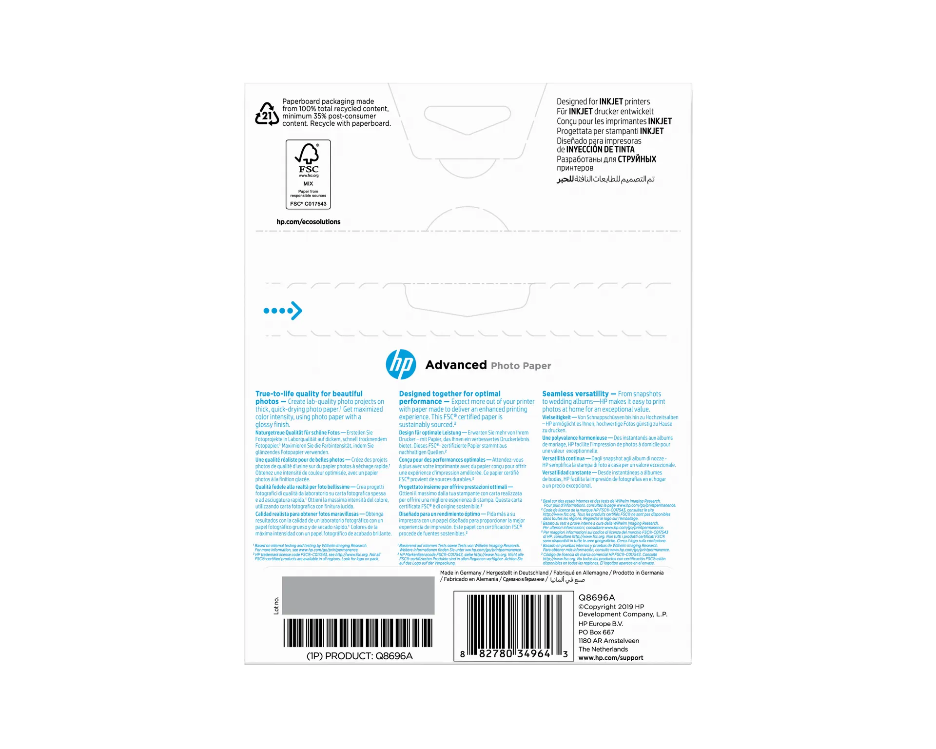HP Advanced Fotopapier, glänzend, 250 g/m2, 13 x 18 cm (127 x 178 mm), 25 Blatt – Bild 7