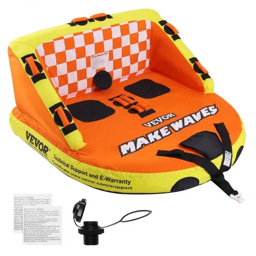 VEVOR Schleppschlauch zum Bootfahren, Aufblasbarer Schleppschlauch für 1–2 Fahrer mit Decksitzen und Rückenlehne, 340 Pfund Wassersportschlauch zum Ziehen, Vollnylon-Überzug, EVA-Haltegriffe VEVOR Schleppschlauch zum Bootfahren, Aufblasbarer Schleppschlauch für 1–2 Fahrer mit Decksitzen und Rückenlehne, 340 Pfund Wassersportschlauch zum Ziehen, Vollnylon-Überzug, EVA-Haltegriffe
