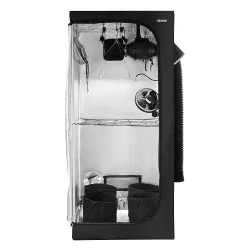VEVOR Growzelt, 80x80x180 cm, Indoor-Pflanzenzelt mit Vollspektrum-LED-Zuchtlicht & Belüftungssystem, Growbox 600D hochreflektierendes Mylar, Zuchtzelte, Gewächshaus für Blumen & Gemüse – Bild 8