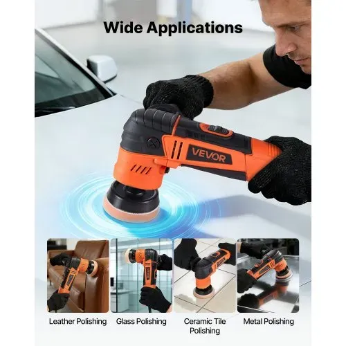 VEVOR Poliermaschine Auto, 30/50/76 mm Rotierender Autopolierer mit 6 Geschwindigkeiten 1000-4500RPM, 600W Schleifmaschinen inkl. Polierpad für Auto, Poliergerät für Wachsen Polieren Kratzerentfernung – Bild 5