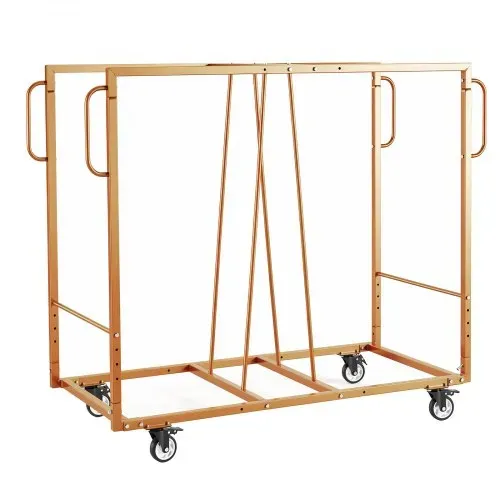 VEVOR Klappstuhlwagen für 40 Stühle Klappstuhlständer mit 226,8kg Tragkraft, Stuhlwagen zur Lagerung & Transport für Veranstaltungen, Kohlenstoffstahl, Feststellbare Schwenkräder, mit Griff, Goldbraun – Bild 8