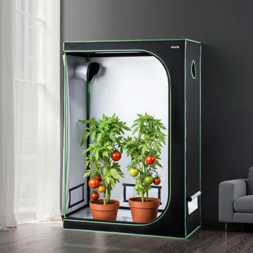VEVOR Growzelt, 120x60x180 cm, Growbox 600D hochreflektierendes Mylar, Indoor-Pflanzenzelt mit Beobachtungsfenster, Bodenwanne & Reißverschluss, Gewächshaus Zuchtzelte für Obst, Blumen & Gemüse – Bild 7