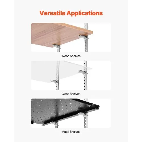 VEVOR Regalklammern, 40er-Pack, Pilaster Regalhalter aus Stahl zur Unterstützung von Metall-, Holz- & Glasregalen, kompatibel mit Schränken, Bücherregalen, Schuhregalen, Silber – Bild 5