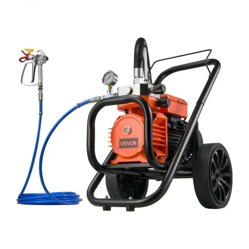 VEVOR Membran-Airless-Farbspritzgerät 2000 W, Rollbares Farbspritzgerät mit 22,75 MPa Hochdruck, 10 m Hochdruckschlauch, Reinigungsnadel und Bürste, für DIY-Sprüharbeiten im Innen- und Außenbereich – Bild 9