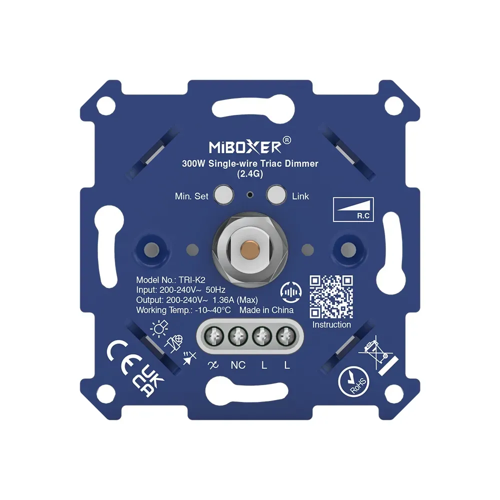 MiBoxer TRI-K2 Triac Dimmer 2,4 GHz für LED-Lampen ohne Neutralleiter MiBoxer TRI-K2 Triac Dimmer 2,4 GHz für LED-Lampen ohne Neutralleiter