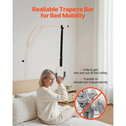VEVOR Bettgalgen 990x900x1730 mm, höhenverstellbarer Krankenaufrichter, Bettaufrichter bis 136 kg, Aufstehhhilfe für ältere oder bettlägerige Menschen, für Krankenhaus, Pflegeheim & häusliche Pflege – Bild 2