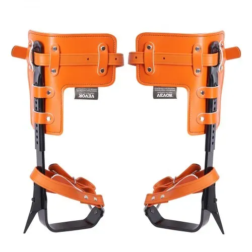 VEVOR Baumkletterspikes, 1 Paar Klettersporne aus legiertem Stahl, 350 lbs Tragkraft, Baumkletterausrüstung mit Gurten und Spike-Schutz, Baumpflegeausrüstung für Kletterer, Jagen, Obstpflücken, Orange – Bild 8