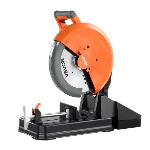VEVOR Metalltrennsäge Kappsäge 355mm Trennscheibe 3500W Motor Gehrungssäge, zum Schneiden von Metall, Einstellbarer Winkel von -45° bis 45°, Drehzahl von 750 bis 1200 U/min, mit Späneauffangbehälter – Bild 9