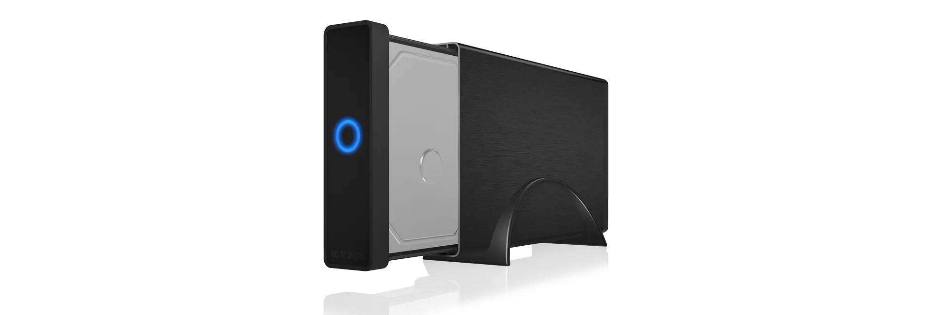 ICY BOX IB-377-C31 Gehäuse für 3,5" SATA HDD zu Type-C® - USB 3.1, Gen 2, 10 Gbit/s, Type-C® zu Type-C® Kabel, schwarz – Bild 3
