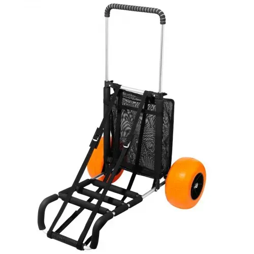 VEVOR Strandkarre Bollerwagen Sandwagen, Strandwagen 74,84 kg Tragkraft, zusammenklappbarer Sandwagen aus Aluminium 685-1135 mm einstellbare Höhe, Wagen für den Strand 76 x 39 cm Ladefläche – Bild 9