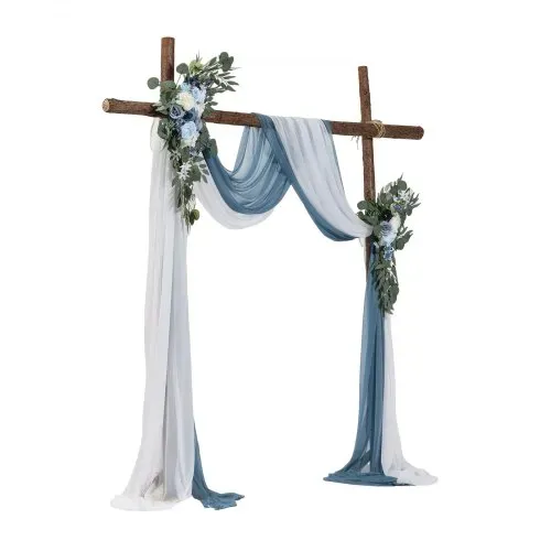 VEVOR Künstliches Blumenset für Hochzeit Bogen, blaue Blumen für Traubogen mit Vorhängen (4er-Set) – 2 Blumenarrangements, 2 transparente Vorhänge, für Zeremoniensträuße, Empfangshintergrunddekoration – Bild 9